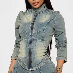 moto mayhem stretch denim jacket
